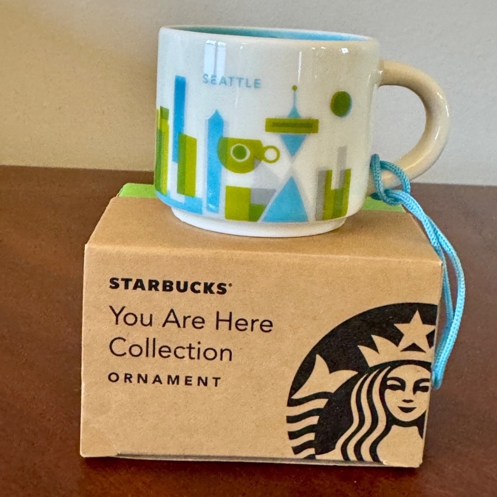Starbucks Seattle You Are Here Collection 2oz Demitasse Mug Ornament NIB